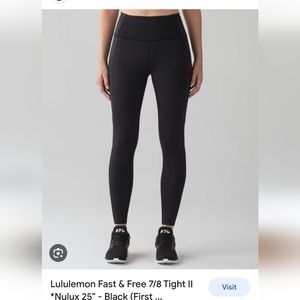 Lululemon fast and free tights size 4 nulux